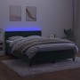 Cama box spring colchón y LED terciopelo verde oscuro 140x190cm de , Camas y somieres - Ref: Foro24-3134642, Precio: 461,13 €...