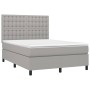 Box spring bed mattress and LED lights light gray fabric 140x190 cm by , Beds and slatted bases - Ref: Foro24-3135189, Price:...