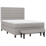 Box spring bed with light gray fabric mattress 140x200 cm by , Beds and slatted bases - Ref: Foro24-3136917, Price: 549,45 €,...