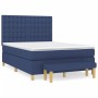 Box spring bed with blue fabric mattress 140x190 cm by , Beds and slatted bases - Ref: Foro24-3137475, Price: 589,51 €, Disco...