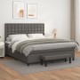 Box spring bed with gray synthetic leather mattress 180x200 cm by , Beds and slatted bases - Ref: Foro24-3137681, Price: 705,...