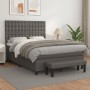 Cama box spring con colchón cuero sintético gris 140x200 cm de , Camas y somieres - Ref: Foro24-3137669, Precio: 570,15 €, De...