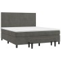 Box spring bed with dark gray velvet mattress 180x200 cm by , Beds and slatted bases - Ref: Foro24-3137738, Price: 645,68 €, ...