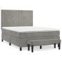 Box spring bed with light gray velvet mattress 140x200 cm by , Beds and slatted bases - Ref: Foro24-3137725, Price: 540,46 €,...