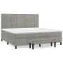 Cama box spring con colchón terciopelo gris claro 200x200 cm de , Camas y somieres - Ref: Foro24-3137863, Precio: 793,29 €, D...