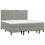 Cama box spring con colchón terciopelo gris claro 200x200 cm de , Camas y somieres - Ref: Foro24-3137863, Precio: 793,29 €, D...