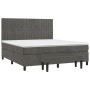 Box spring bed with dark gray velvet mattress 160x200 cm by , Beds and slatted bases - Ref: Foro24-3137972, Price: 589,55 €, ...