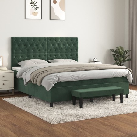 Boxspringbett mit dunkelgrüner Samtmatratze 160x200 cm von , Betten und Lattenroste - Ref: Foro24-3138034, Preis: 614,99 €, R...