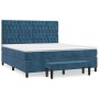 Box spring bed with dark blue velvet mattress 180x200 cm by , Beds and slatted bases - Ref: Foro24-3138041, Price: 698,04 €, ...