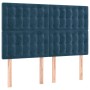 Box spring bed with dark blue velvet mattress 140x190 cm by , Beds and slatted bases - Ref: Foro24-3138083, Price: 528,10 €, ...