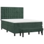 Cama box spring con colchón terciopelo verde oscuro 140x200 cm de , Camas y somieres - Ref: Foro24-3138088, Precio: 596,60 €,...