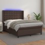 Boxspringbett mit Matratze und LED-braunem Kunstleder 140x200 cm von , Betten und Lattenroste - Ref: Foro24-3139388, Preis: 5...