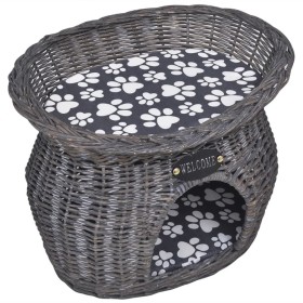 Casa/cama/ rascador para mascotas de sauce con cojín de vidaXL, Camas para gatos - Ref: Foro24-170222, Precio: 65,28 €, Descu...