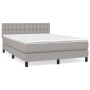 Cama box spring con colchón tela gris claro 140x200 cm de , Camas y somieres - Ref: Foro24-3140377, Precio: 423,00 €, Descuen...