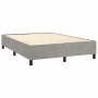 Cama box spring con colchón terciopelo gris claro 140x200 cm de , Camas y somieres - Ref: Foro24-3137905, Precio: 570,68 €, D...