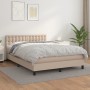 Box spring bed with cappuccino synthetic leather mattress 140x200cm by , Beds and slatted bases - Ref: Foro24-3141130, Price:...