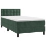 Cama box spring con colchón terciopelo verde oscuro 90x200 cm de , Camas y somieres - Ref: Foro24-3141524, Precio: 305,09 €, ...