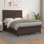 Cama box spring con colchón cuero sintético marrón 140x200cm de , Camas y somieres - Ref: Foro24-3142848, Precio: 485,99 €, D...