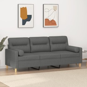 3-seater sofa with dark gray fabric cushions 180 cm by , Sofas - Ref: Foro24-3200830, Price: 331,24 €, Discount: %