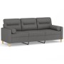 3-seater sofa with dark gray fabric cushions 180 cm by , Sofas - Ref: Foro24-3200830, Price: 333,02 €, Discount: %