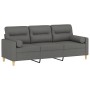 3-seater sofa with dark gray fabric cushions 180 cm by , Sofas - Ref: Foro24-3200830, Price: 331,24 €, Discount: %