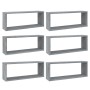 Cubic wall shelves 6 pcs gray Sonoma wood 60x15x23 cm by , Shelves and shelves - Ref: Foro24-815929, Price: 66,57 €, Discount: %