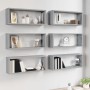 Cubic wall shelves 6 pcs gray Sonoma wood 60x15x23 cm by , Shelves and shelves - Ref: Foro24-815929, Price: 66,57 €, Discount: %