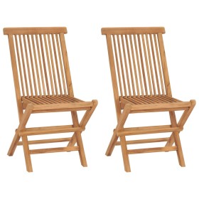 Folding garden chairs 2 units solid teak wood by vidaXL, Garden chairs - Ref: Foro24-41993, Price: 113,99 €, Discount: %