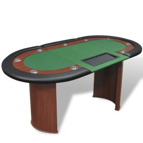 Poker table 10 players chip tray and dealer area by vidaXL, Game and poker tables - Ref: Foro24-80133, Price: 406,33 €, Disco...