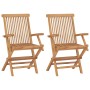 Folding garden chairs 2 units solid teak wood by vidaXL, Garden chairs - Ref: Foro24-41999, Price: 178,95 €, Discount: %