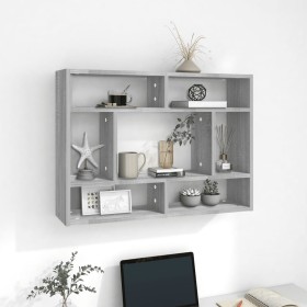 Sonoma gray engineered wood wall shelf 75x16x55cm by , Shelves and shelves - Ref: Foro24-815844, Price: 35,57 €, Discount: %