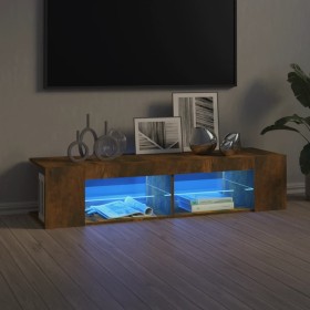 Mueble de TV con luces LED roble ahumado 135x39x30 cm de , Muebles TV - Ref: Foro24-815693, Precio: 68,85 €, Descuento: %