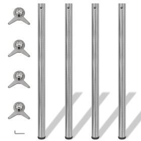 4 height-adjustable table legs 1100 mm polished nickel color by vidaXL, Table legs - Ref: Foro24-242138, Price: 66,08 €, Disc...