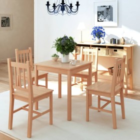 5-piece pine wood dining set by vidaXL, Furniture sets for kitchens and dining rooms - Ref: Foro24-242958, Price: 221,25 €, D...