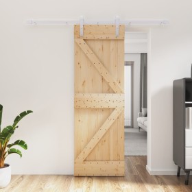 Puerta corredera con herrajes madera maciza de pino 70x210 cm de , Puertas - Ref: Foro24-3203020, Precio: 191,77 €, Descuento: %