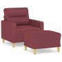 Sillón con taburete tela rojo tinto 60 cm de , Sofás - Ref: Foro24-3201071, Precio: 216,02 €, Descuento: %