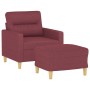 Sillón con taburete tela rojo tinto 60 cm de , Sofás - Ref: Foro24-3201071, Precio: 216,02 €, Descuento: %