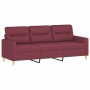 Sofá de 3 plazas con cojines tela rojo tinto 180 cm de , Sofás - Ref: Foro24-3200835, Precio: 319,38 €, Descuento: %