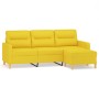 Sofá de 3 plazas con taburete de tela amarillo claro 180 cm de , Sofás - Ref: Foro24-3201078, Precio: 316,56 €, Descuento: %