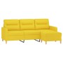 Sofá de 3 plazas con taburete de tela amarillo claro 180 cm de , Sofás - Ref: Foro24-3201078, Precio: 316,56 €, Descuento: %