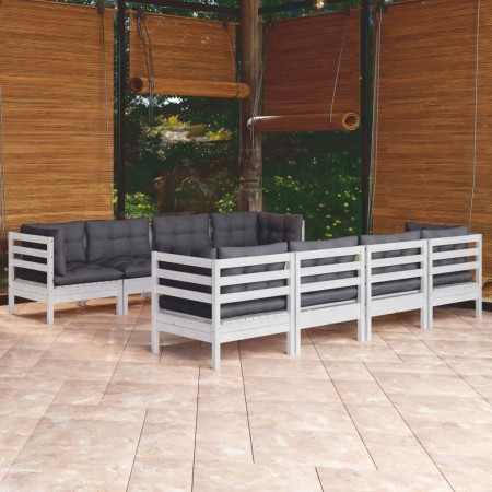 Garden furniture 9 pieces with solid pine wood cushions by , Garden sets - Ref: Foro24-3096167, Price: 807,97 €, Discount: %