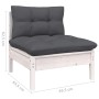 Muebles de jardín 7 pzas con cojines blanco madera de pino de , Conjuntos de jardín - Ref: Foro24-3096401, Precio: 591,99 €, ...