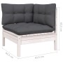 Muebles de jardín 7 pzas con cojines blanco madera de pino de , Conjuntos de jardín - Ref: Foro24-3096401, Precio: 584,14 €, ...