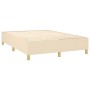 Boxspringbett-Matratze und LED-Leuchten, cremefarbener Stoff, 140 x 190 cm von , Betten und Lattenroste - Ref: Foro24-3138794...