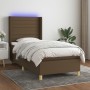 Cama box spring colchón luces LED tela marrón oscuro 100x200cm de , Camas y somieres - Ref: Foro24-3138936, Precio: 403,39 €,...