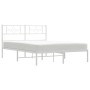 Metal bed frame with white headboard 140x190 cm by , Beds and slatted bases - Ref: Foro24-355316, Price: 96,57 €, Discount: %