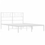 Metal bed frame with white headboard 140x190 cm by , Beds and slatted bases - Ref: Foro24-355316, Price: 96,57 €, Discount: %