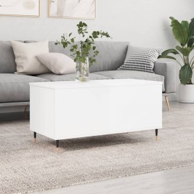 Couchtisch aus glänzend weißem Sperrholz, 90 x 44,5 x 45 cm von , Couchtisch - Ref: Foro24-830966, Preis: 70,95 €, Rabatt: %