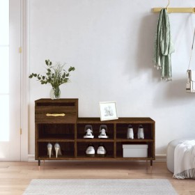 Brown oak plywood shoe cabinet 102x36x60 cm by , Shoe racks and shoe organizers - Ref: Foro24-831363, Price: 54,99 €, Discoun...