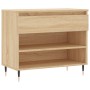 Mueble zapatero madera contrachapada roble Sonoma 70x36x60 cm de , Zapateros y organizadores de calzado - Ref: Foro24-831431,...